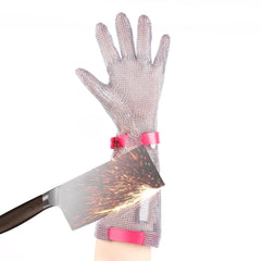 15cm Long Chainmail Glove Stainless Steel Mesh Gloves Highest Level Cut Resistant Gloves x-chainmail