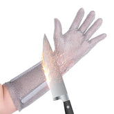 20cm Long Chainmail Meatl Glove Cutting Meat Level 5 Kitchen Cut Resistant Gloves x-chainmail