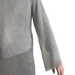 Chainmail full sleeve shirt tunic 10mm butted chain maille armor ring mesh long sleeve shirt medieval full upper body protection anti-stab anti-cut x-chainmail