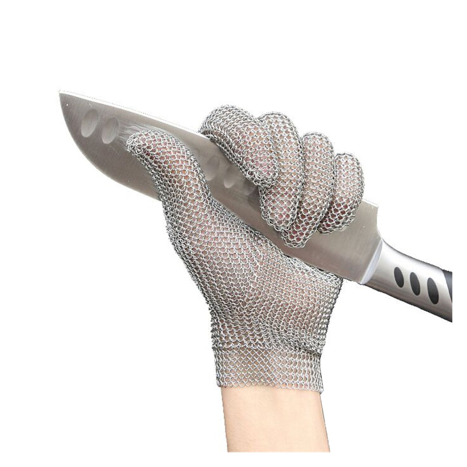 Chainmail Cut Resistant Gloves Butcher Stainless Chain Link Gloves Steel Wristband x-chainmail