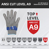 Cut Resistant Gloves cut resistant work gloves Food Grade Stainless Steel Glove ANSI A9 x-chainmail
