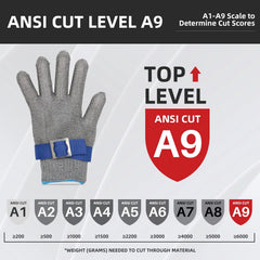 Cut Resistant Gloves cut resistant work gloves Food Grade Stainless Steel Glove ANSI A9 x-chainmail
