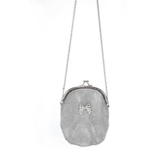Luxury Chainmail Handbag – Silver Metal Mesh Party Purse for Elegant Women