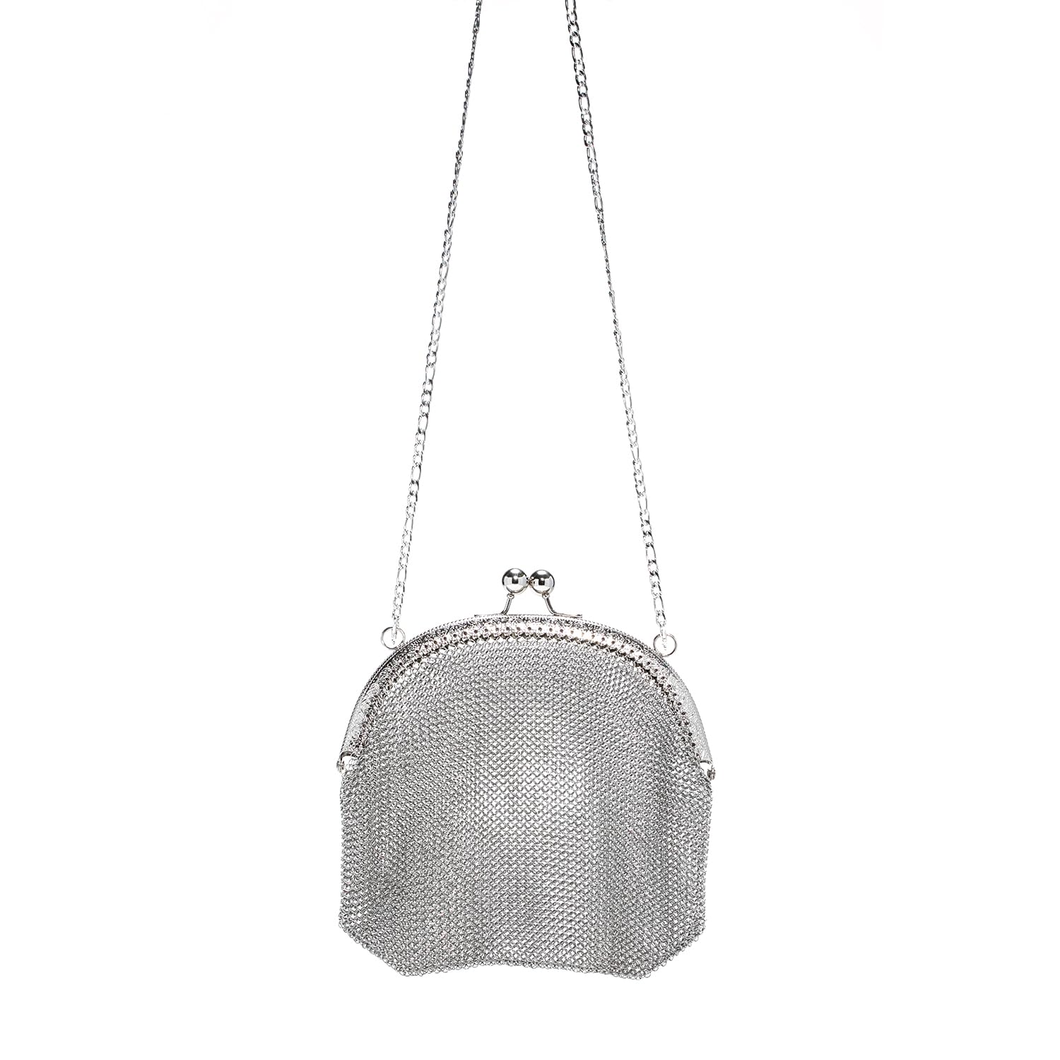 Women's Chainmail Mini Bag – Handmade Metal Mesh Purse, Silver Evening Crossbody Handbag x-chainmail