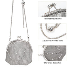X-Chainmail Handmade Chainmail Purse | Stainless Steel Metal Mesh Bag Elegant Vintage Evening Handbag Fashion Party Clutch for Women