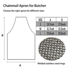Chainmail Apron for Butcher Cut Resistant Food Grade Adjustable Strap x-chainmail