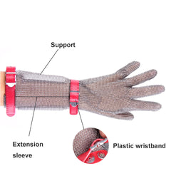15cm Long Chainmail Glove Stainless Steel Mesh Gloves Highest Level Cut Resistant Gloves x-chainmail