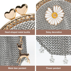 X-Chainmail Chainmail Bag | for Women Stainless Steel Metal Mesh Evening Purse Handbag