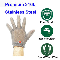 Chainmail Butcher Gloves Mesh Spring Wristband Highest Level Cut Resistant x-chainmail