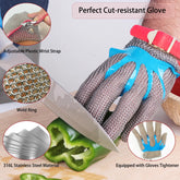 Five Finger Stainless Steel Glove Mesh Food Grade Cut Resisitant Gloves Oyster Shucking x-chainmail