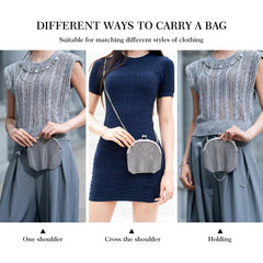 Women's Chainmail Mini Bag – Handmade Metal Mesh Purse, Silver Evening Crossbody Handbag x-chainmail