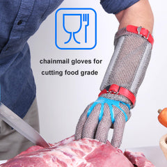 15cm Long Chainmail Glove Stainless Steel Mesh Gloves Highest Level Cut Resistant Gloves x-chainmail