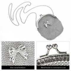 Luxury Chainmail Handbag – Silver Metal Mesh Party Purse for Elegant Women