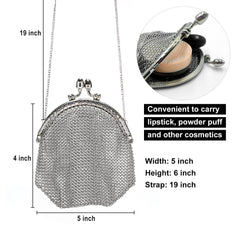 Silver Chainmail Purse – Handmade Stainless Steel Mesh Evening Bag for Parties