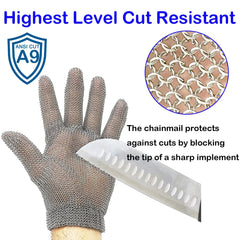 Chainmail Butcher Gloves Mesh Spring Wristband Highest Level Cut Resistant x-chainmail