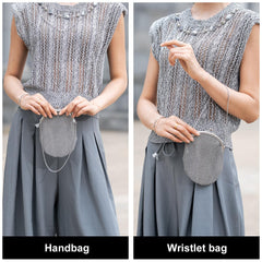 Chainmail Party Bag – Metallic Silver Mesh Evening Handbag for Women