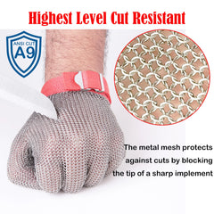 Chainmail Gloves for Butchers Cutting Meat Food Grade Stainless Steel Mesh x-chainmail