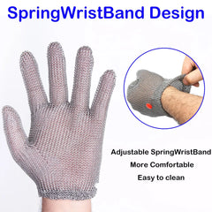 Chainmail Butcher Gloves Mesh Spring Wristband Highest Level Cut Resistant x-chainmail