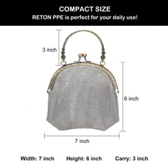 Fashion Chainmail Handbag – Stylish Metal Mesh Purse for Party & Daily Wear
