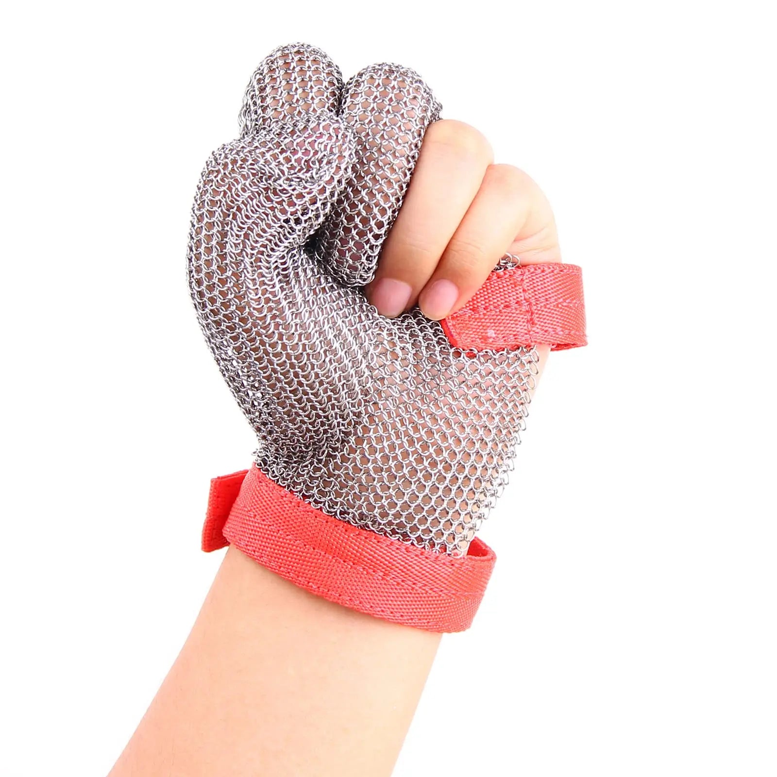 Stainless Steel Mesh Gloves for Cutting Chains Cut Proof Gloves Fabric Wristband x-chainmail