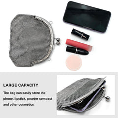 Women's Chainmail Mini Bag – Handmade Metal Mesh Purse, Silver Evening Crossbody Handbag x-chainmail