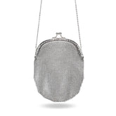 X-Chainmail Party Bag | Metallic Silver Mesh Evening Handbag for Women
