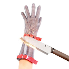 15CM Long Cut Resistant Stainless Steel Metal Mesh Chainmail Glove Butcher Glove x-chainmail