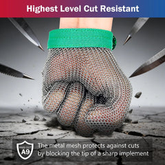 Chainmail Gloves for Butchers Cutting Meat Food Grade Stainless Steel Mesh x-chainmail