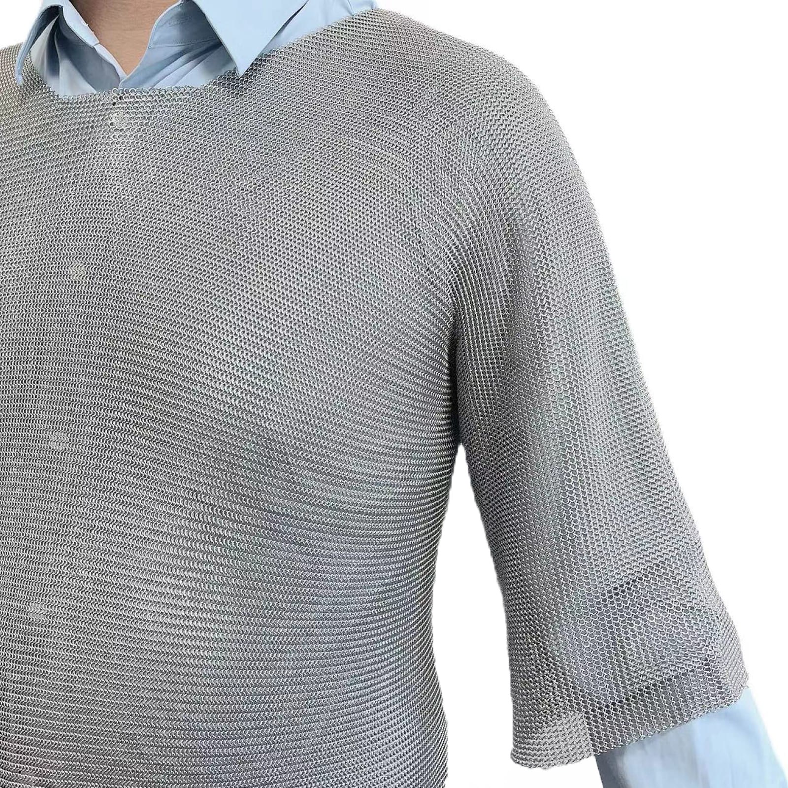 Chainmail Shirt Stainless Steel Butted Half Sleeve Shirt Medieval Chain Mail Replica Armor x-chainmail