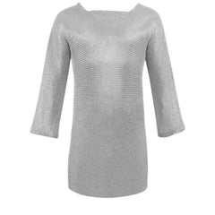 Chainmail full sleeve shirt tunic 10mm butted chain maille armor ring mesh long sleeve shirt medieval full upper body protection anti-stab anti-cut x-chainmail