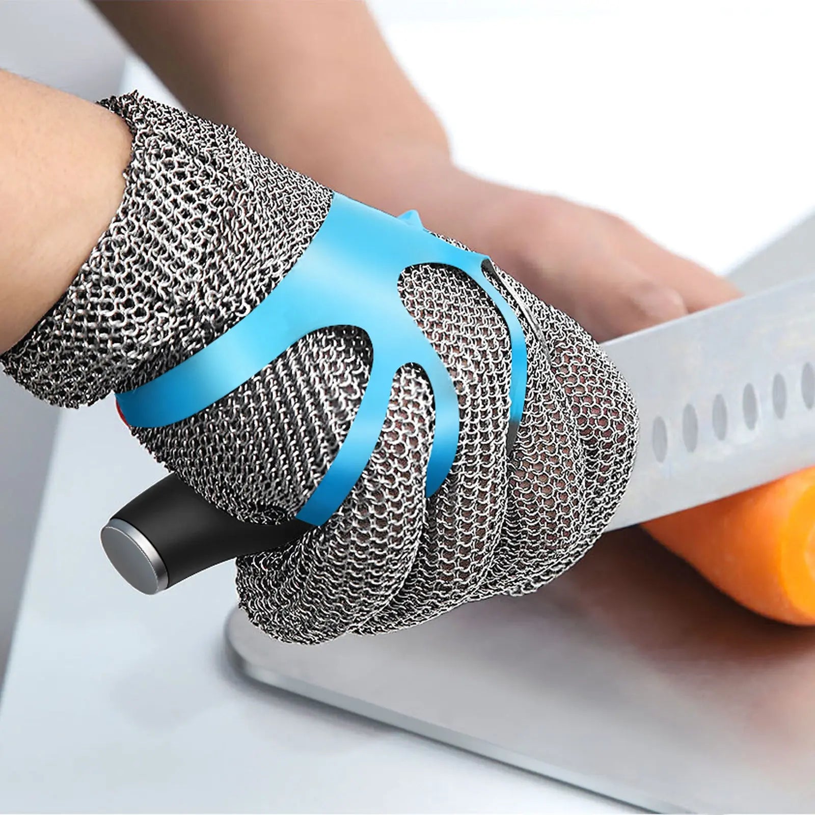 Chainmail Butcher Gloves Mesh Spring Wristband Highest Level Cut Resistant x-chainmail