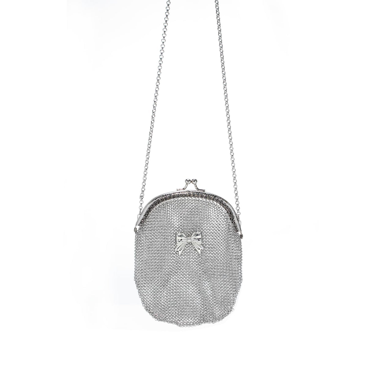 Luxury Chainmail Handbag – Silver Metal Mesh Party Purse for Elegant Women
