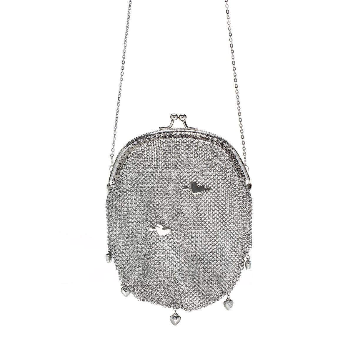 Chainmail Clutch Purse – Silver Metal Mesh Evening Bag for Cocktail Party