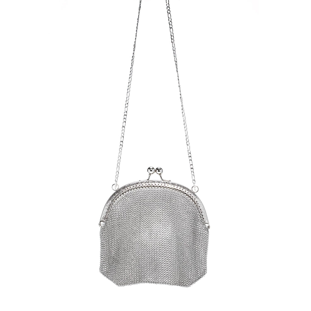 Women's Chainmail Mini Bag – Handmade Metal Mesh Purse, Silver Evening Crossbody Handbag x-chainmail