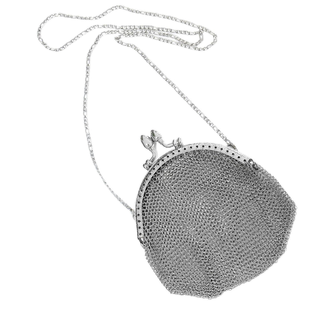 Silver Chainmail Purse – Handmade Stainless Steel Mesh Evening Bag for Parties
