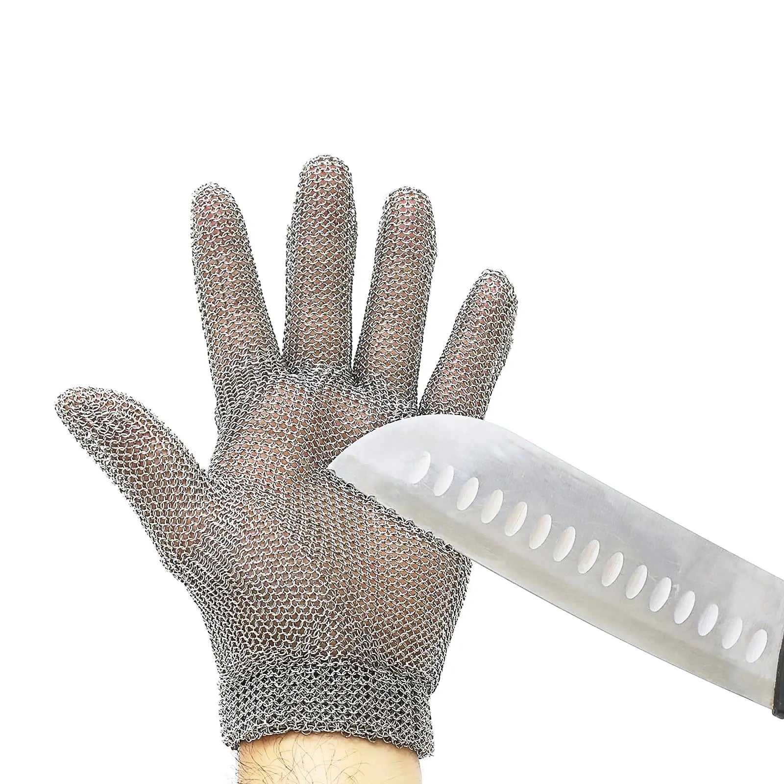 Chainmail Butcher Gloves Mesh Spring Wristband Highest Level Cut Resistant x-chainmail