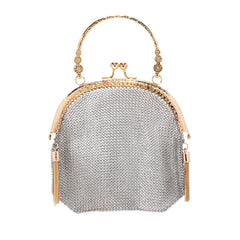 Modern Chainmail Mini Purse – Silver Metal Mesh Bag for Women’s Party, Wedding & Cosplay