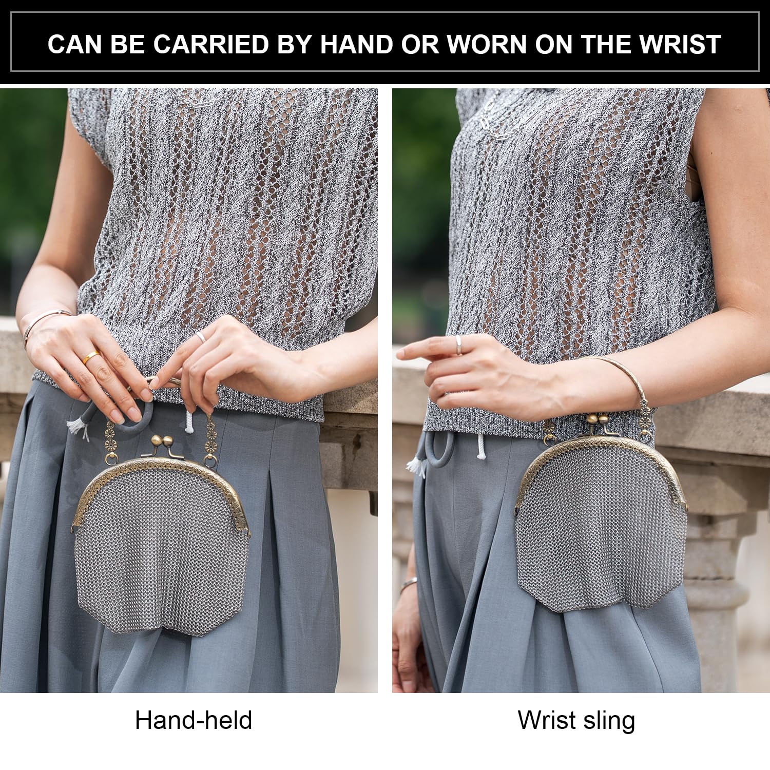 Fashion Chainmail Handbag – Stylish Metal Mesh Purse for Party & Daily Wear