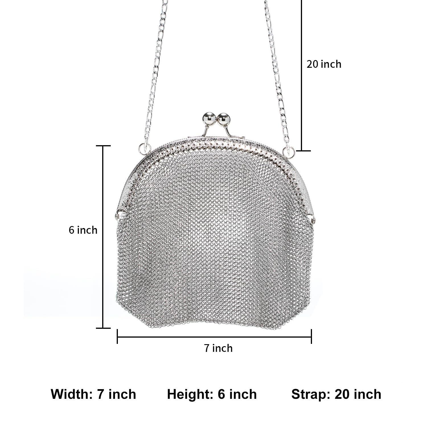 Women's Chainmail Mini Bag – Handmade Metal Mesh Purse, Silver Evening Crossbody Handbag x-chainmail