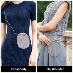 X-Chainmail Party Bag | Metallic Silver Mesh Evening Handbag for Women