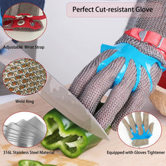 15CM Long Cut Resistant Stainless Steel Metal Mesh Chainmail Glove Butcher Glove x-chainmail