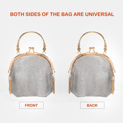 Modern Chainmail Mini Purse – Silver Metal Mesh Bag for Women’s Party, Wedding & Cosplay