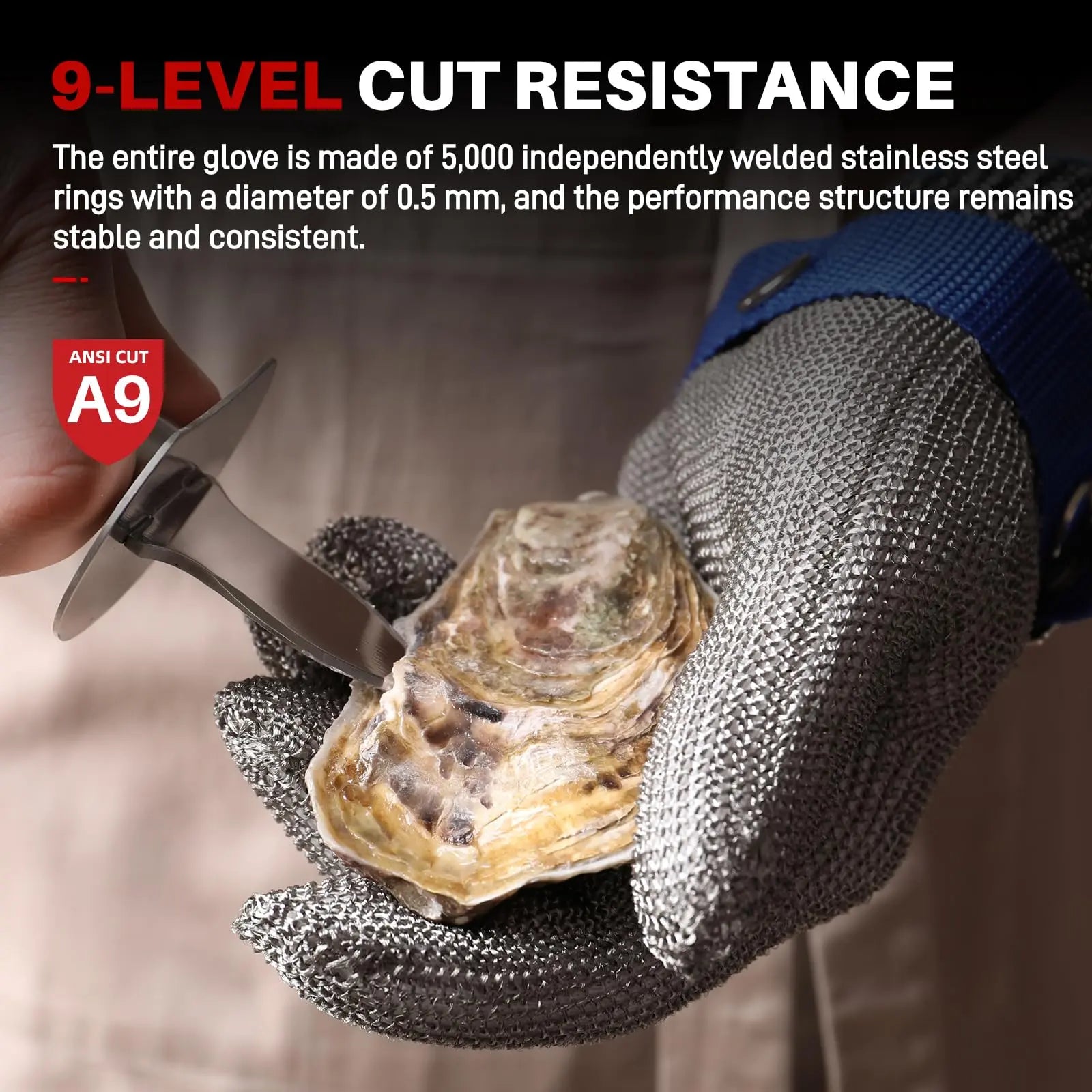 Cut Resistant Gloves cut resistant work gloves Food Grade Stainless Steel Glove ANSI A9 x-chainmail