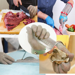 15CM Long Cut Resistant Stainless Steel Metal Mesh Chainmail Glove Butcher Glove x-chainmail