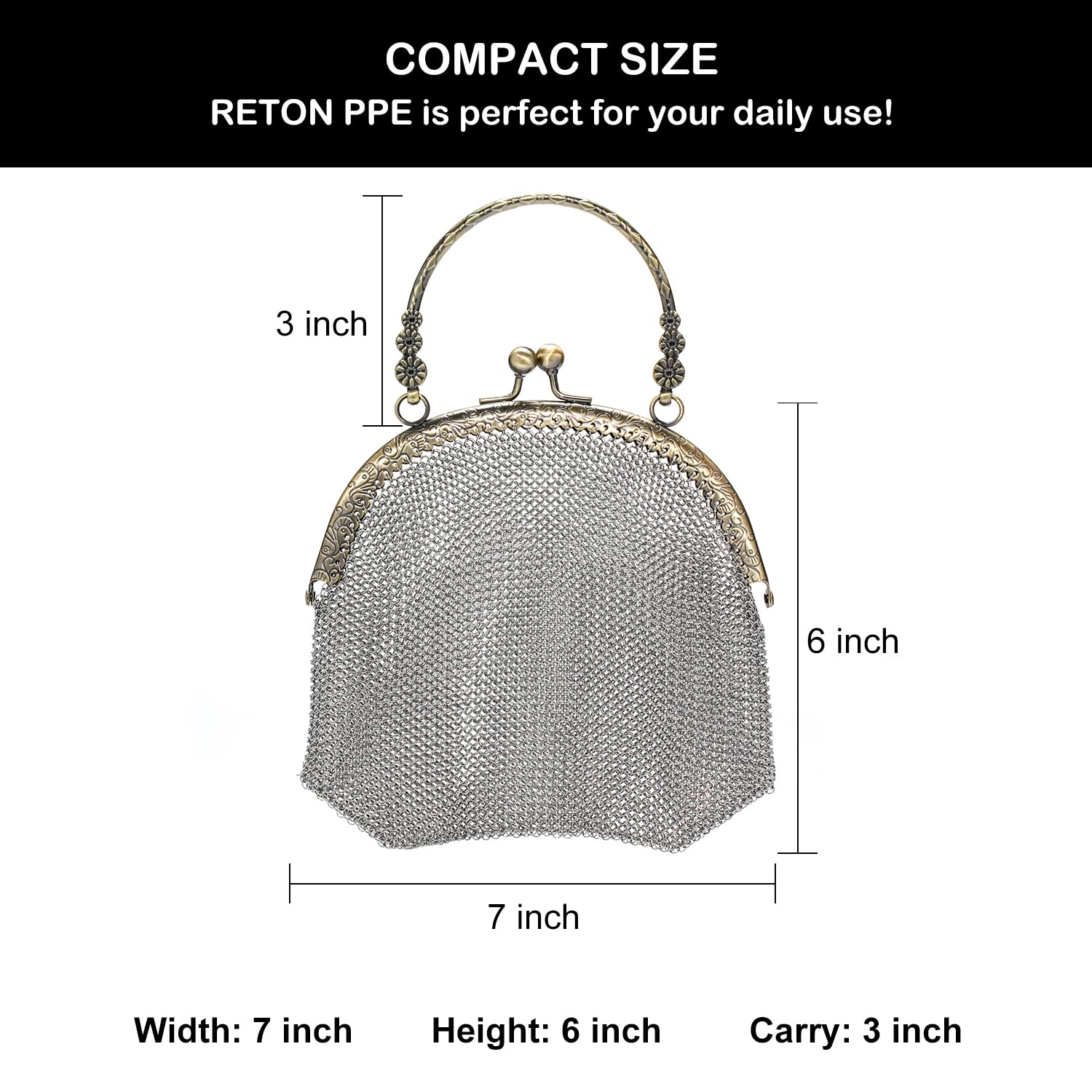 Fashion Chainmail Handbag – Stylish Metal Mesh Purse for Party & Daily Wear