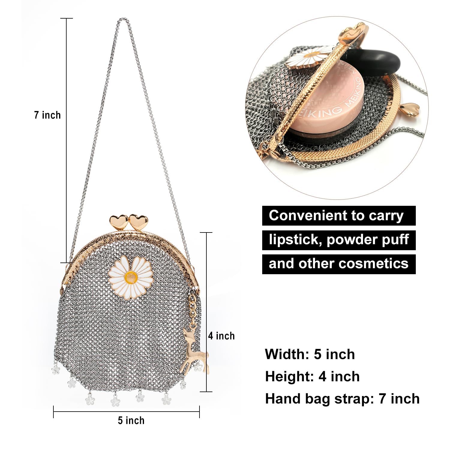 Chainmail Bag for Women – Stainless Steel Metal Mesh Evening Purse Handbag