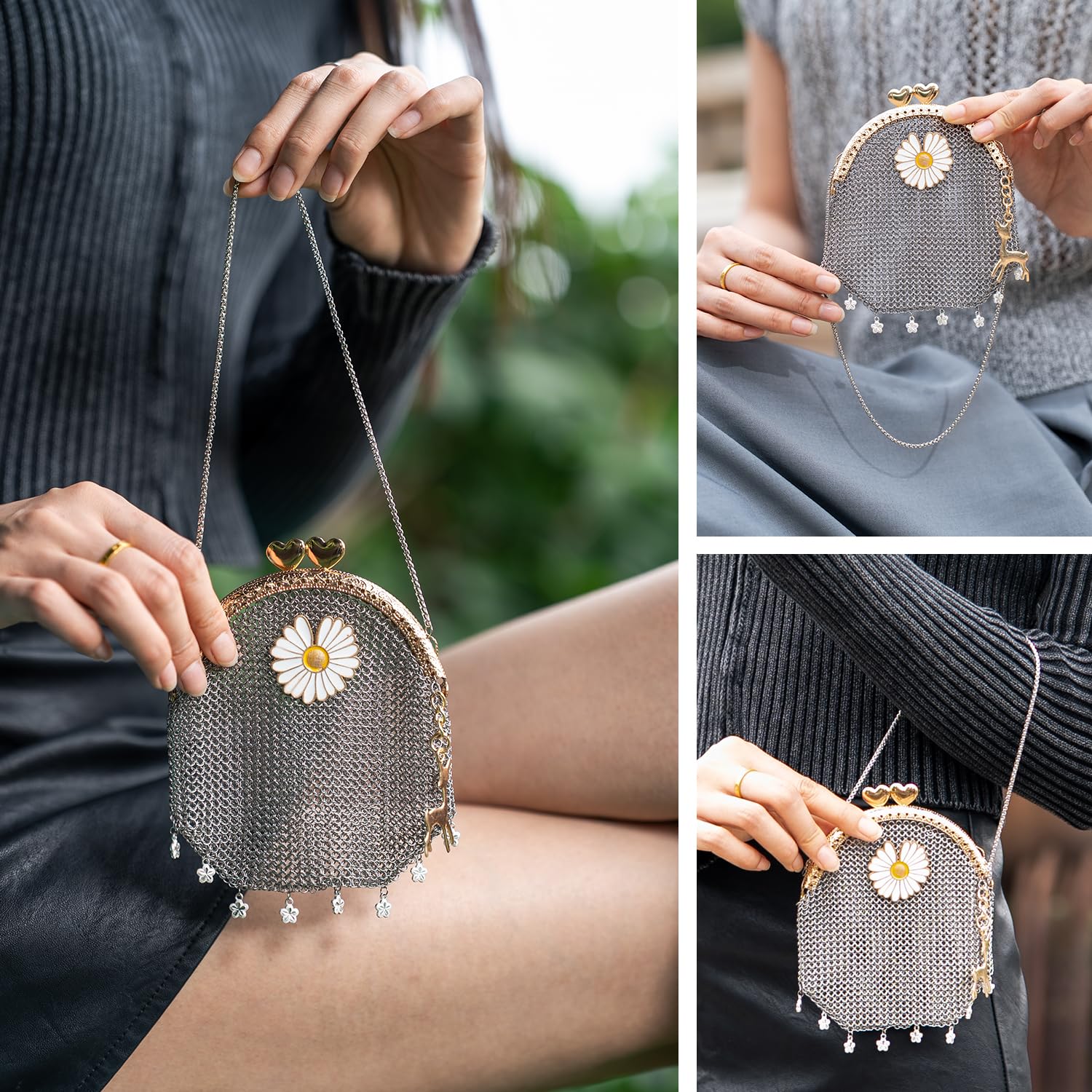 Chainmail Bag for Women – Stainless Steel Metal Mesh Evening Purse Handbag