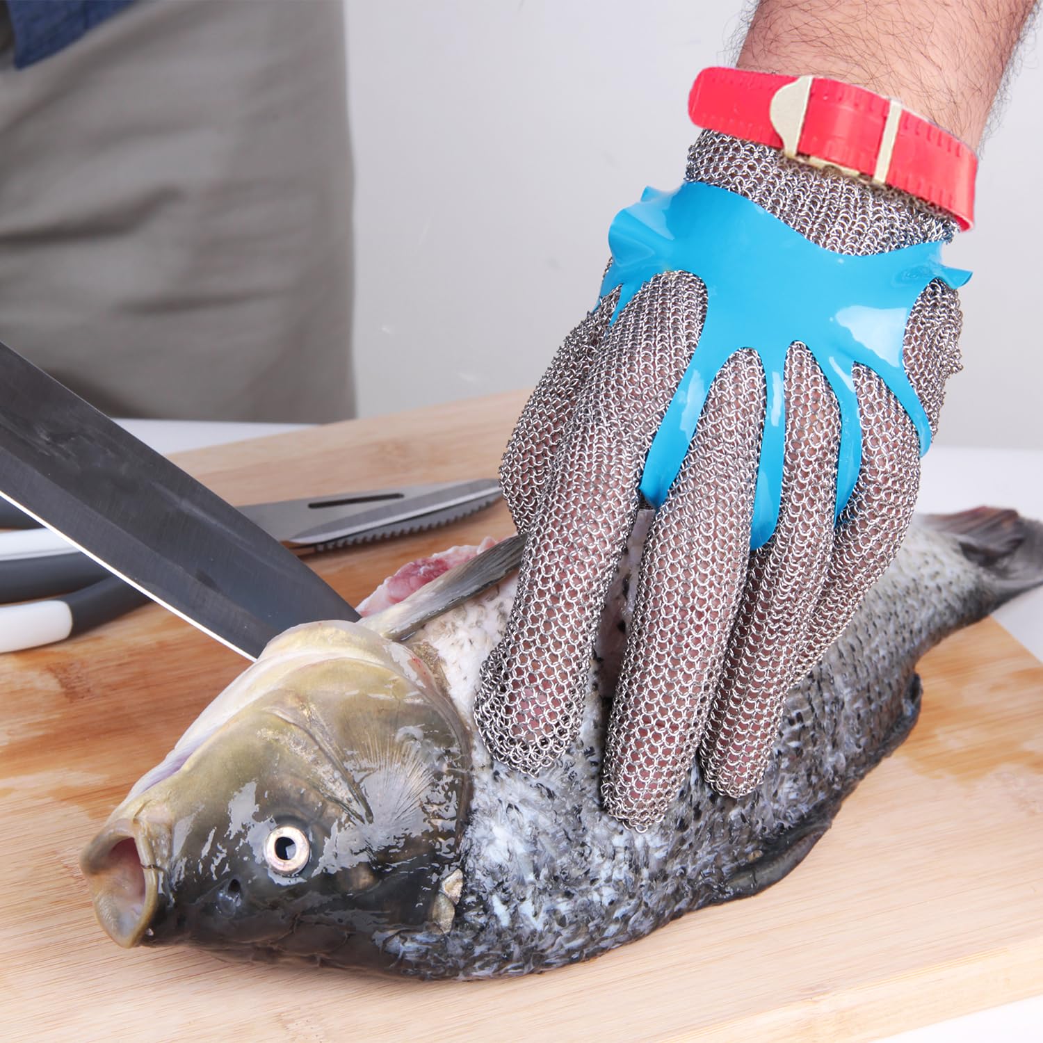 Five Finger Stainless Steel Glove Mesh Food Grade Cut Resisitant Gloves Oyster Shucking x-chainmail